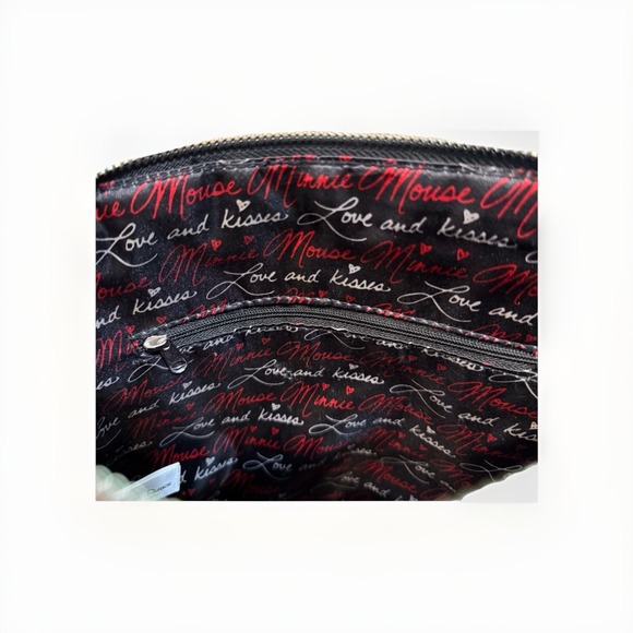 Disney Minnie Mouse Embroidered Red Bow black shoulder bag - Picture 6 of 6